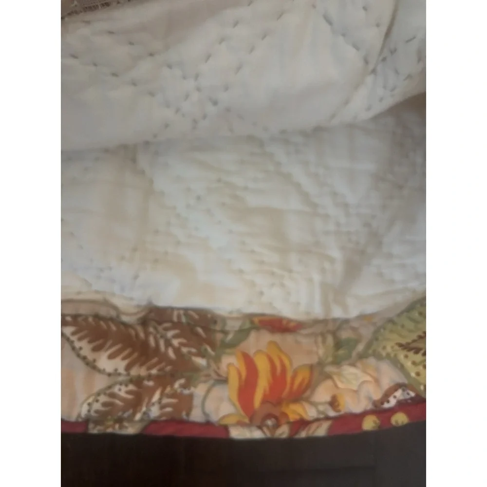 Pottery‎ Barn Floral Euro Quilted Pillow Sham Cover Reversible